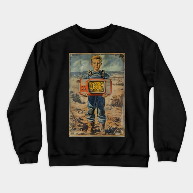 Vault Boy in Wasteland - Poster Crewneck Sweatshirt by Vlaa